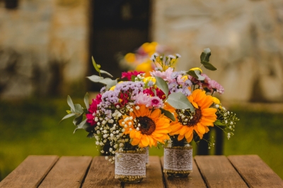 Jam Jar Sunflower Arrangements