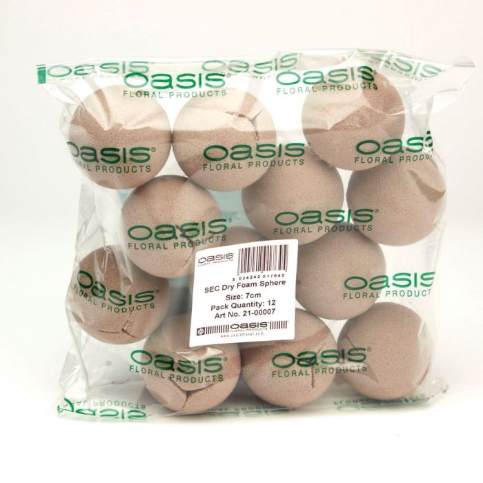 Oasis® SEC Dry Floral Foam Sphere 7cm Pack of 12