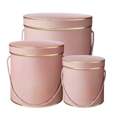 Hamilton Hat Box Set Of 3 (Pink Gold)