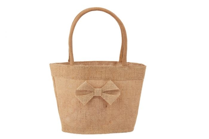 Faith Jute Bag with Bow   Natural