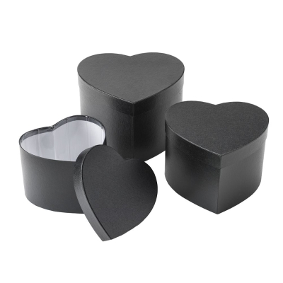 Symphony Heart Hat Box Black Sets of 3