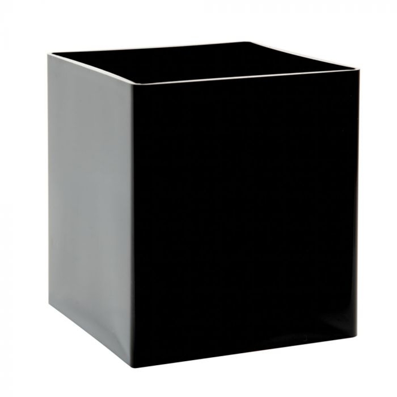 Vase cube plexiglas noir 15x15 cm - Accessoire noir - France Fleurs