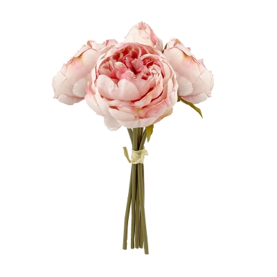 28CM PINK DRIED LOOK PEONY X 5 POSY