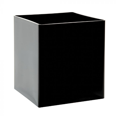 Acrylic Cube Vase Black (15cm)