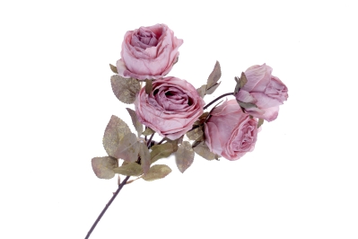 Dry look Rose Spray   Pink (4 heads, 54cm long)