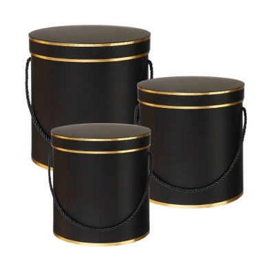 HAMILTON HAT BOXES (SET OF 3) BLACK