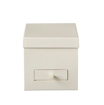 SQUARE FLOWER BOX LINED CREAM WITH DRAWER