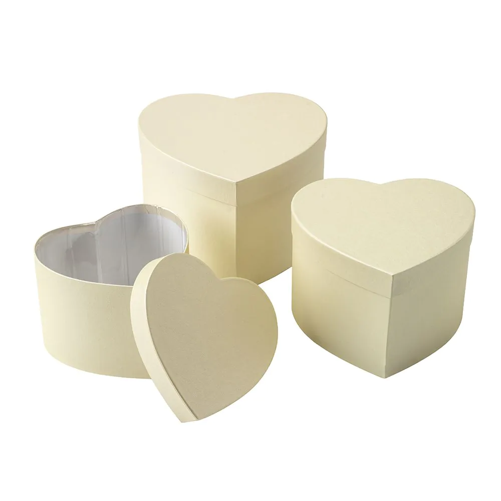Symphony Heart Hat Box   Cream Sets of 3
