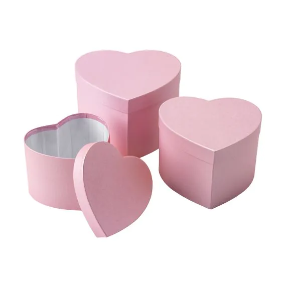 Symphony Heart Hat Box   Pink Sets of 3