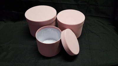 Velvet Symphony Hat Box Set of 3 (Light Pink)