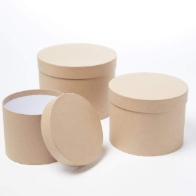 Natural Kraft Symphony Hat Box (Set of 3)