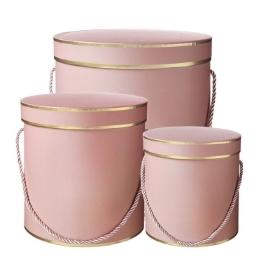 Hamilton Hat Box Set Of 3 (Pink Gold)