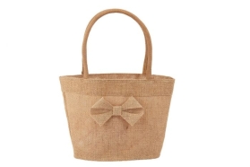 Faith Jute Bag with Bow   Natural