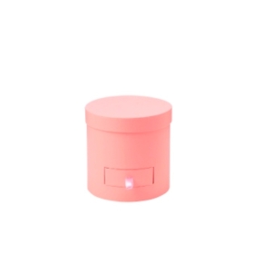 ROUND FLOWER BOX LINED PALE PINK WITH DRAWER