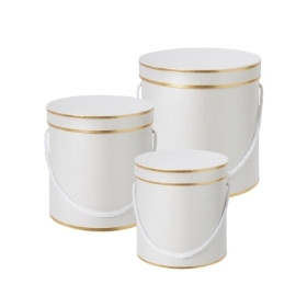 HAMILTON HAT BOXES (SET OF 3) WHITE