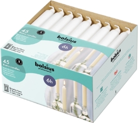 Bolsius Professional Bistro Candles 180 21mm box 45   White