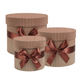 Round Couture Lined Hat Boxes (Set of 3)