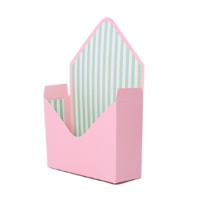 Envelope Box (Pink with Green Stripes)