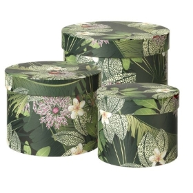 Fauna Lined Hat Boxes   Set of 3