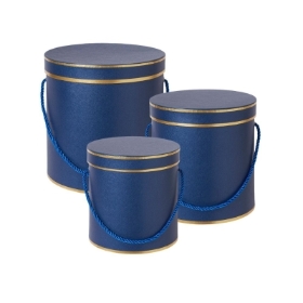 HAMILTON HAT BOXES (SET OF 3) NAVY