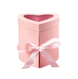 HEART SPLIT DOUBLE LAYER HAT GIFT XMAS BOX PINK