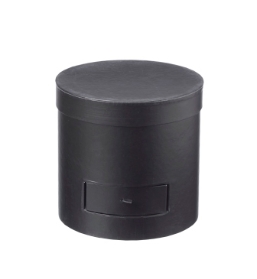ROUND FLOWER BOX LINED BLACK WITH DRAWER