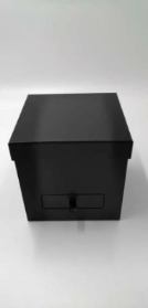 SQUARE FLOWER BOX LINED BLACK WITH DRAWER