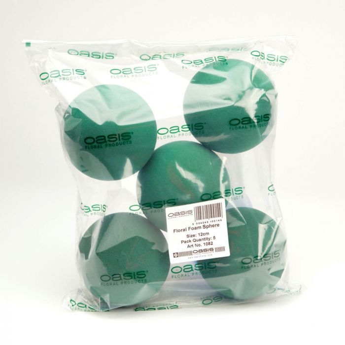 Oasis® Ideal Wet Floral Foam Sphere 12cm PACK of 5