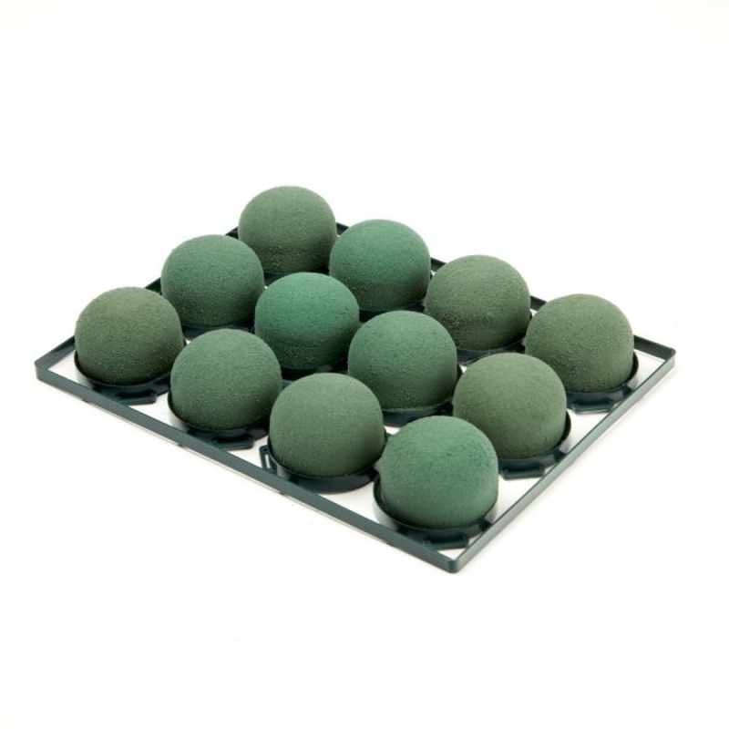 Spugna Da Bagno Piante Finte Da Esterno Flowerbox Oasis IDEAL - Spugne A Sfera, Diametro 9 Cm, 10 Pezzi Spugna Fiori Flora Srl