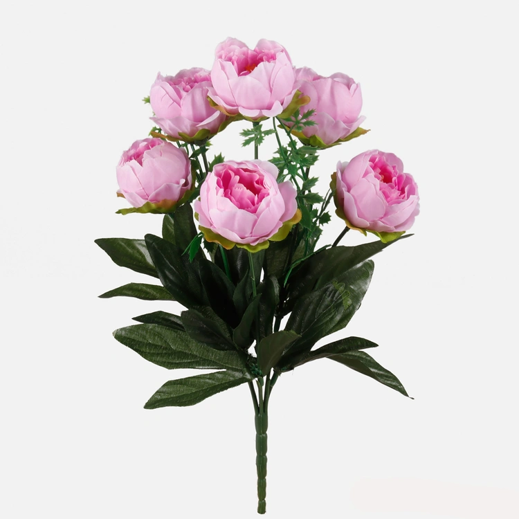 31cm Lilac Peony bush 6 Head