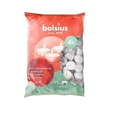 Bolsius Tea lights Candle Bag 75   4Hr   White