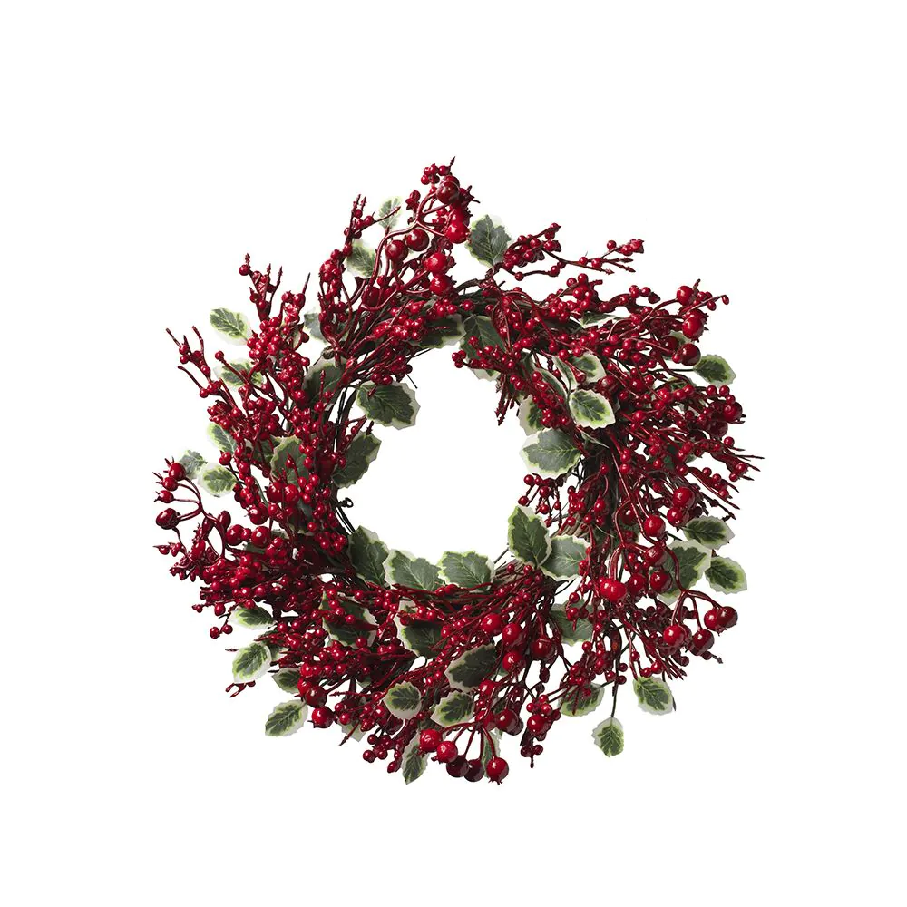 Christmas Holly and Berry Wreath   30cm