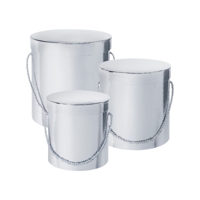 Hamilton Hat Box   Metallic   Silver