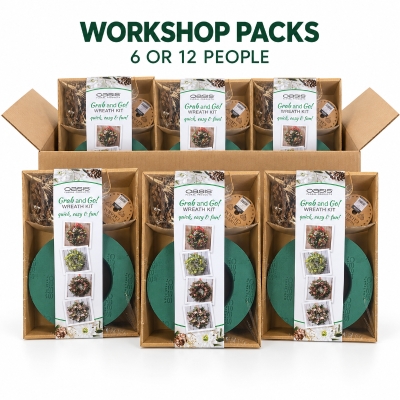 OASIS® Christmas Wreath Making Workshop Packs – 6 or 12 People