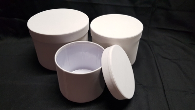 Velvet Symphony Hat Box Set of 3 (White) ( Damaged)