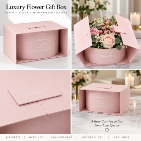 OASIS Alice Surprise Symphony Lined Florist Hat Box  Light Pink