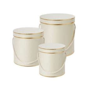 HAMILTON HAT BOXES (SET OF 3) CREAM