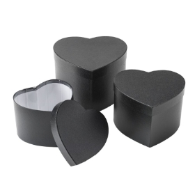 Symphony Heart Hat Box Black Sets of 3