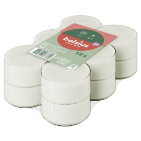 Bolsius Clear Cup Maxi Light   8hr   FlatPack   12   White