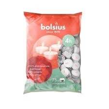 Bolsius Tea lights Candle Bag 75   4Hr   White