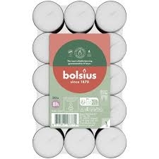 Bolsius Tealight Candle  8Hr   Flatpack 30   White