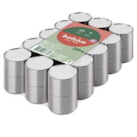 Bolsius Tealight Candle  8Hr   Flatpack 30   White