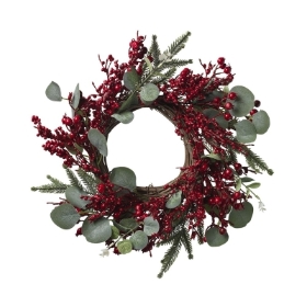 Christmas Eucalyptus and Berry Wreath   30cm