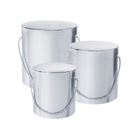 Hamilton Hat Box   Metallic   Silver